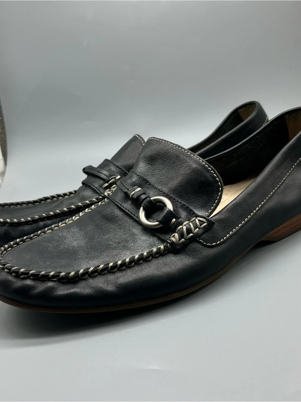 Frye men's black leather loafers / Slip-On 8.5M